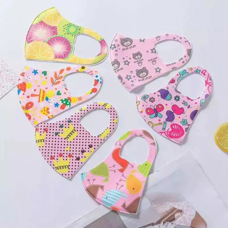 Factory Price Cartoon Printed 3D Design Reusable Washable Ice Silk Cotton Kids Protective Mask