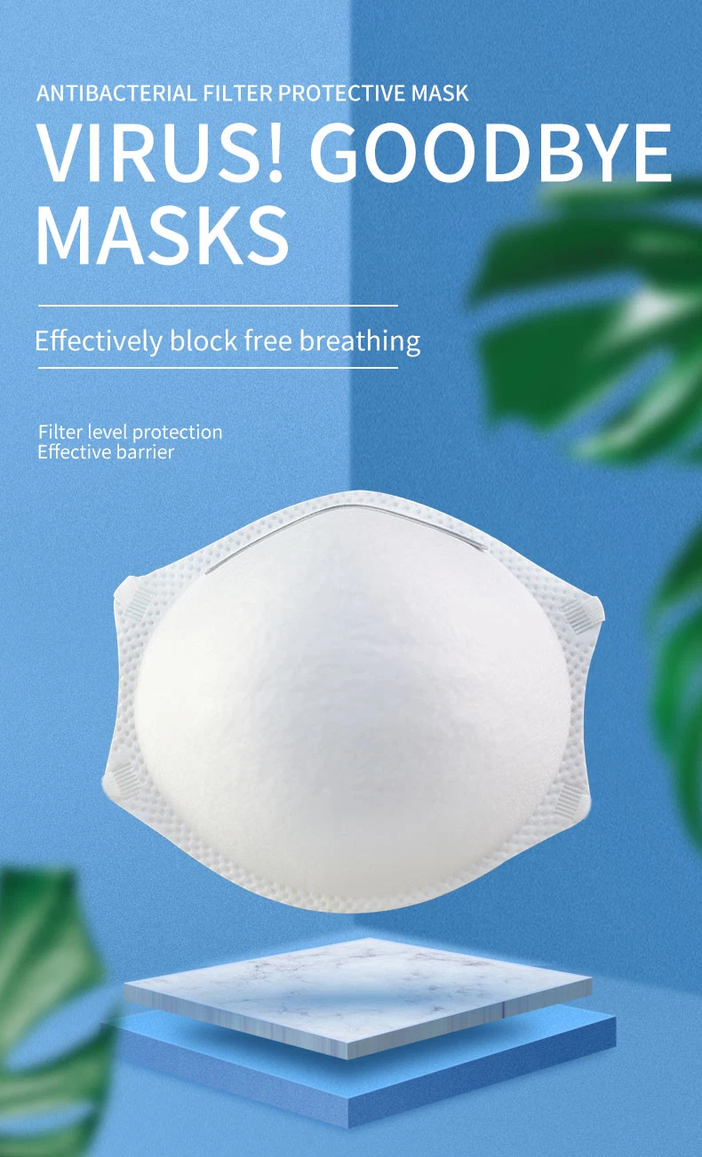 White Color Cup Shaped Design KN95 FFP2 Face Protective Mask