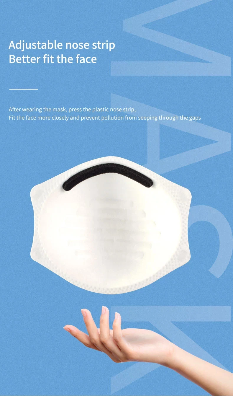 White Color Cup Shaped Design KN95 FFP2 Face Protective Mask