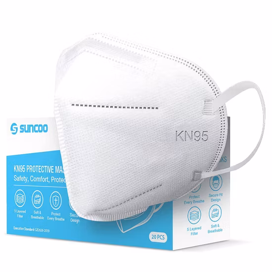 5 couches de couches non tissées en tissu soufflé par fusion visage Kn95mask 3D demi-couverture faciale KN95 masque Maskss Face KN95 3D