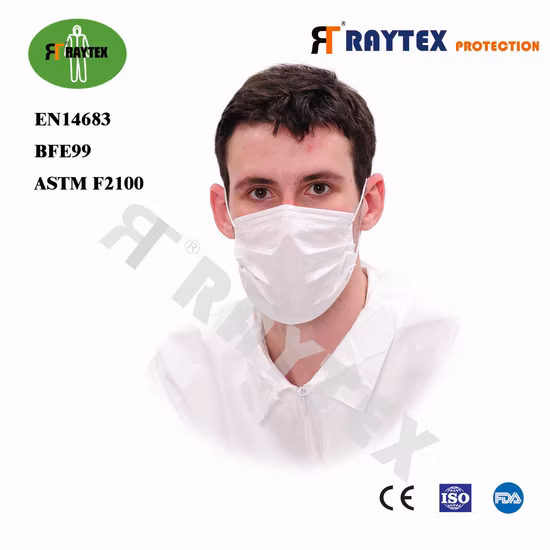 CE FDA 3ply 4ply boucle d'oreille cravate hôpital Mascarilla type non tissé IIR fournisseur gros poussière bleu blanc noir masque médical jetable chirurgical de protection